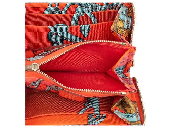Cartera compacta Orange Hermès Epsom Silk In Small Wallets - vista 4
