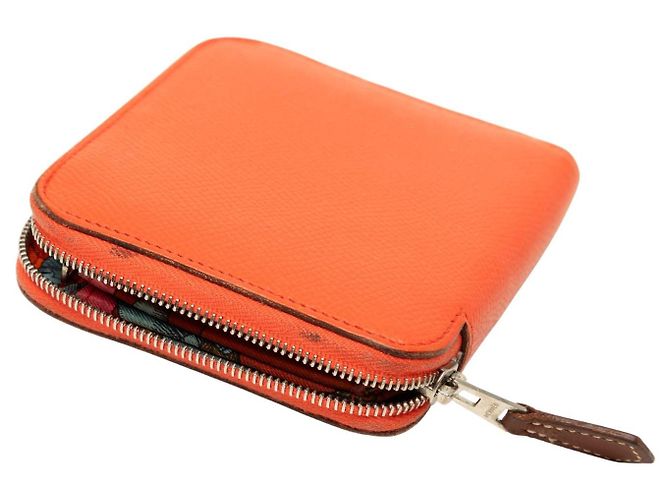 Cartera compacta Orange Hermès Epsom Silk In Small Wallets - vista 6