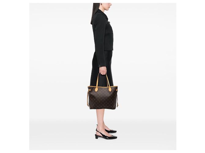 Borsa Tote Louis Vuitton Monogram Neverfull MM Marrone - vista 6