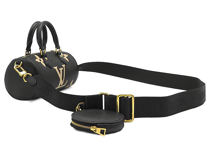Borsa Satchel Louis Vuitton Bicolor Monogram Empreinte Giant Papillon BB Nera - vista 2