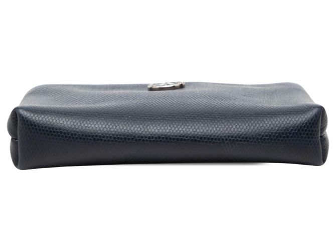 Portachiavi e portamonete con zip Chanel CC Caviar Blu - vista 3