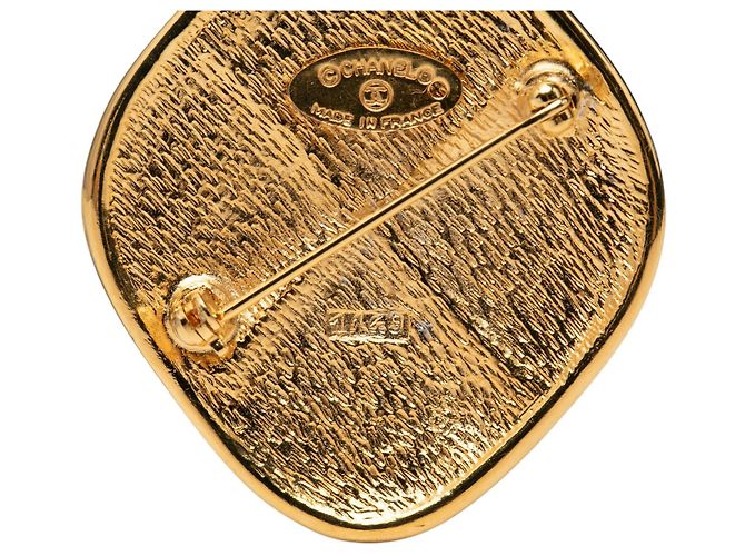 Spilla Chanel placcata oro trapuntata rhombus - vista 4