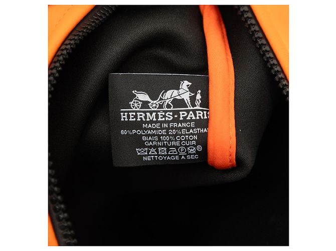 Borsa Clutch Hermès Neobain Medium in Neoprene Arancione - vista 5
