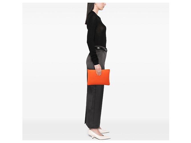 Borsa Clutch Hermès Neobain Medium in Neoprene Arancione - vista 6