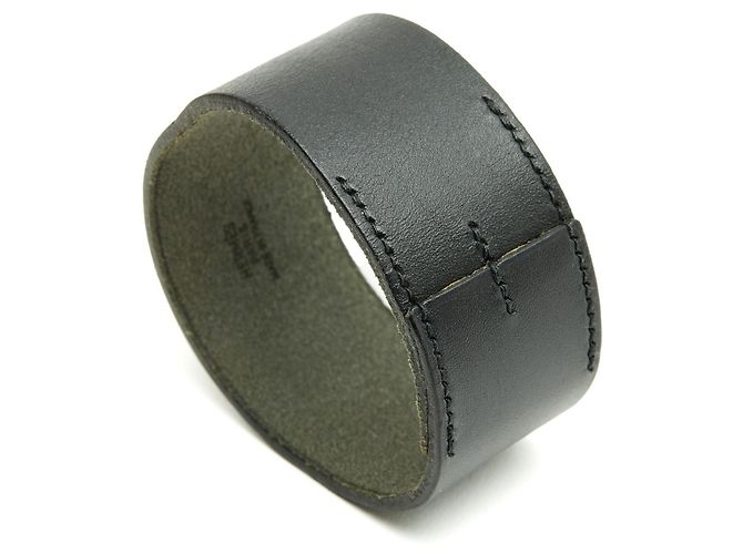 Hermès Set 3 Bracciali Pool Tour in Pelle Barenia Gold e Nero - vista 4
