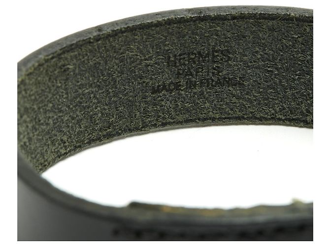 Hermès Set 3 Bracciali Pool Tour in Pelle Barenia Gold e Nero - vista 6