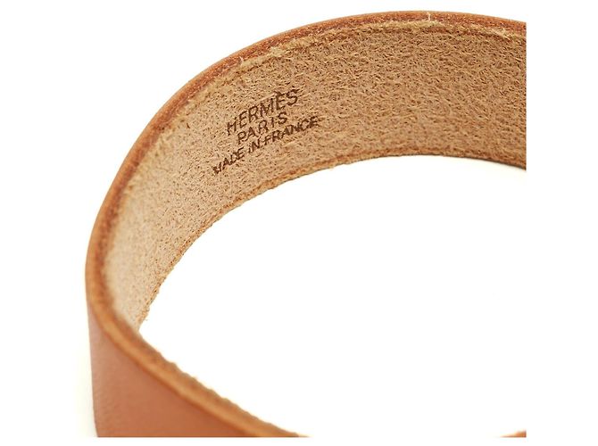 Hermès Set 3 Bracciali Pool Tour in Pelle Barenia Gold e Nero - vista 9