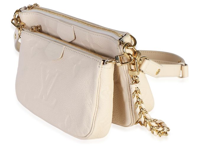 Louis Vuitton Cream Giant Monogram Empreinte Multi Pochette Accessoires - vista 3