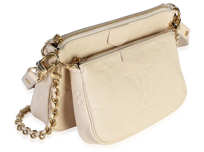 Louis Vuitton Cream Giant Monogram Empreinte Multi Pochette Accessoires - vista 4