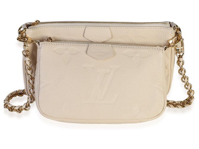 Louis Vuitton Cream Giant Monogram Empreinte Multi Pochette Accessoires - vista 8
