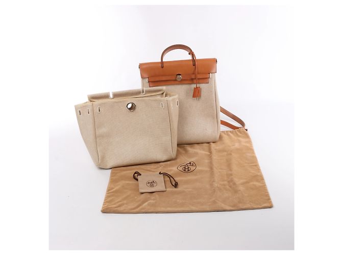 Zaino Hermès Herbag Ado PM Twirl Ash x Vash Hunter in Beige×Brown D: 2000 - vista 15