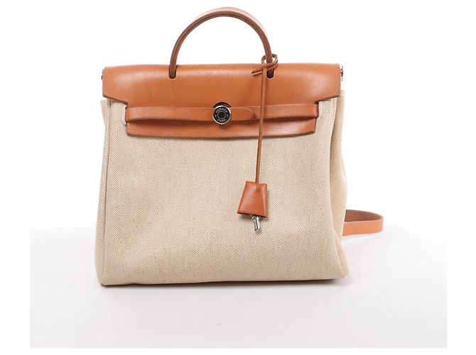 Zaino Hermès Herbag Ado PM Twirl Ash x Vash Hunter in Beige×Brown D: 2000 - vista 16