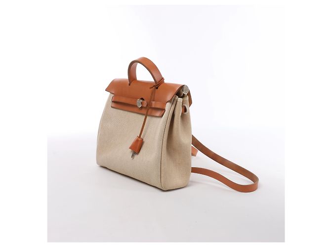 Zaino Hermès Herbag Ado PM Twirl Ash x Vash Hunter in Beige×Brown D: 2000 - vista 17