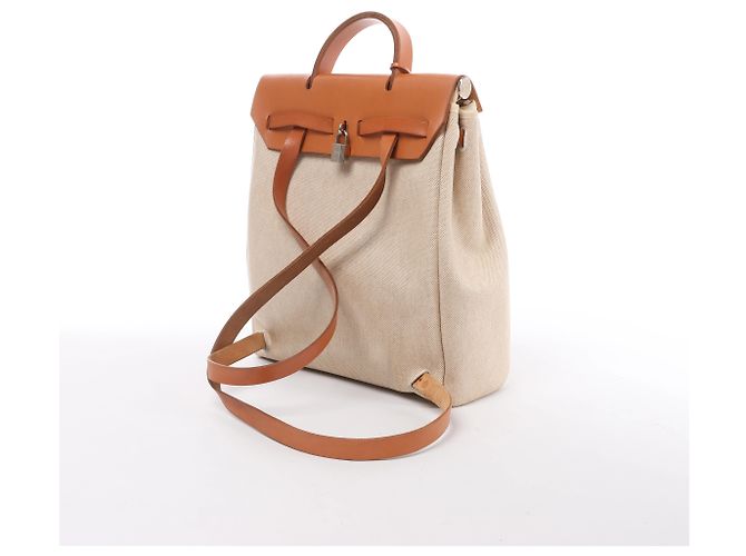 Zaino Hermès Herbag Ado PM Twirl Ash x Vash Hunter in Beige×Brown D: 2000 - vista 3