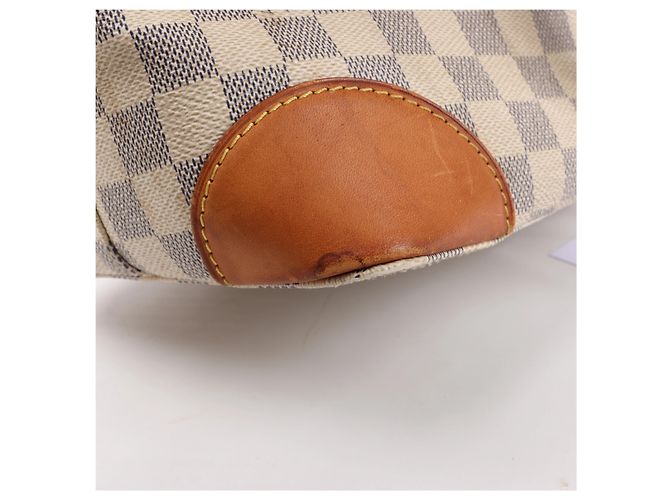 Borsa a tracolla Louis Vuitton Hampstead MM Damier Azur in Beige N51206 - vista 11