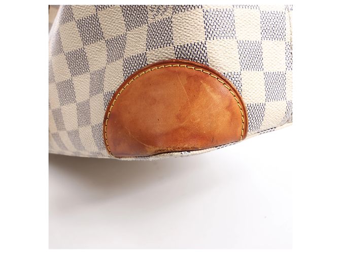 Borsa a tracolla Louis Vuitton Hampstead MM Damier Azur in Beige N51206 - vista 12