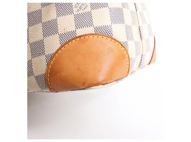 Borsa a tracolla Louis Vuitton Hampstead MM Damier Azur in Beige N51206 - vista 13