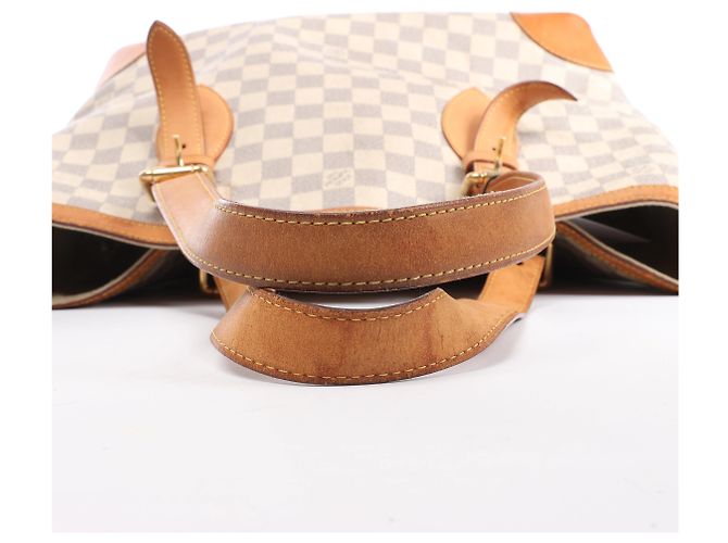 Borsa a tracolla Louis Vuitton Hampstead MM Damier Azur in Beige N51206 - vista 15