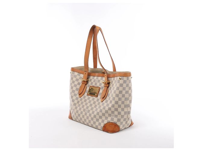 Borsa a tracolla Louis Vuitton Hampstead MM Damier Azur in Beige N51206 - vista 2