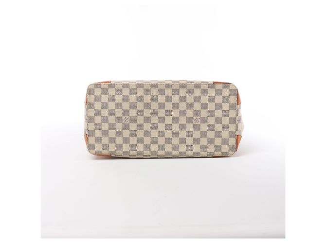 Borsa a tracolla Louis Vuitton Hampstead MM Damier Azur in Beige N51206 - vista 6