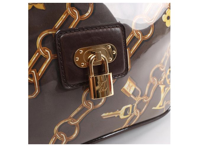 Louis Vuitton Fermoir Monogram Charm Vinyl x Leather Shoulder Bag in Brown M95155 - vista 14