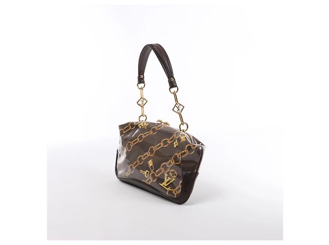 Louis Vuitton Fermoir Monogram Charm Vinyl x Leather Shoulder Bag in Brown M95155 - vista 3