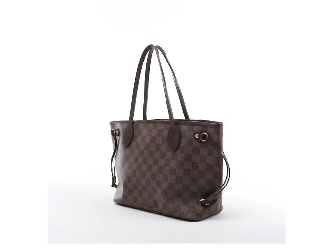 Borsa a tracolla Louis Vuitton Neverfull PM Damier Ebene in marrone N51109 - vista 3