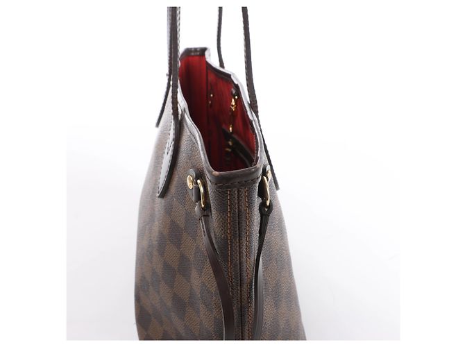 Borsa a tracolla Louis Vuitton Neverfull PM Damier Ebene in marrone N51109 - vista 4