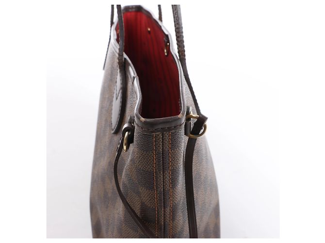 Borsa a tracolla Louis Vuitton Neverfull PM Damier Ebene in marrone N51109 - vista 5