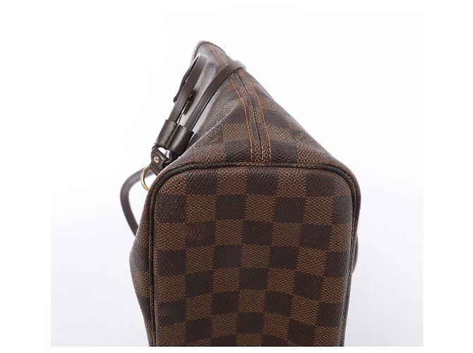 Borsa a tracolla Louis Vuitton Neverfull PM Damier Ebene in marrone N51109 - vista 8