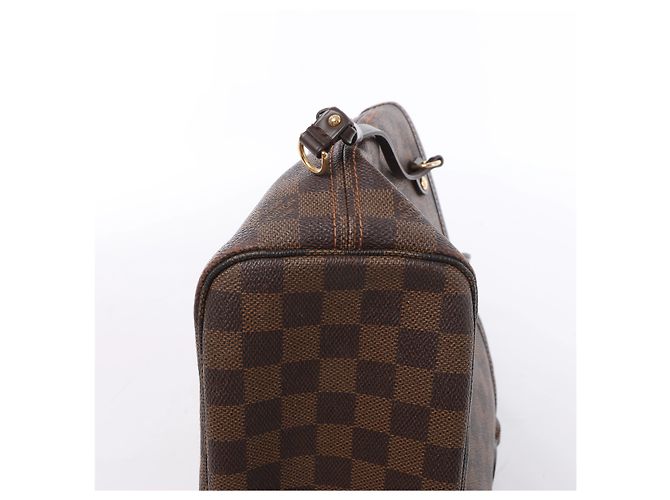 Borsa a tracolla Louis Vuitton Neverfull PM Damier Ebene in marrone N51109 - vista 9