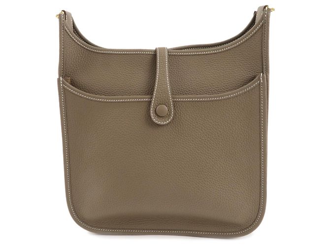 Hermès HERMES Taurillon Clemence Evelyen 3PM B engraved Etoupe Gold HDW - vista 2