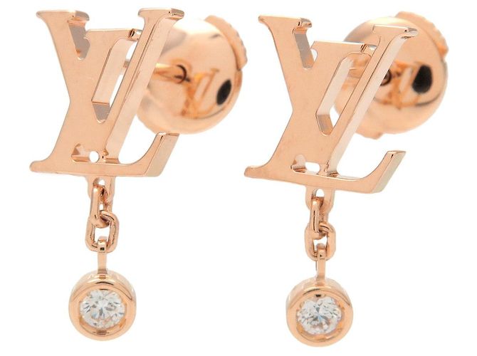 Orecchini Louis Vuitton Puce Idylle Blossom LV Diamond K18YG Q96495 Usato - vista 3