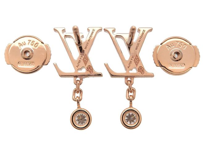 Orecchini Louis Vuitton Puce Idylle Blossom LV Diamond K18YG Q96495 Usato - vista 4