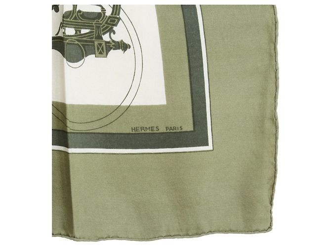 Hermès Seidentuch Ex Libris 90 Salbeigrün - Ansicht 4