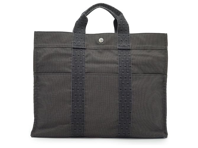 Hermès Herline Tote MM Grau Stoff - Ansicht 2