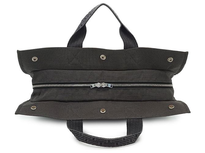 Hermès Herline Tote MM Grau Stoff - Ansicht 8
