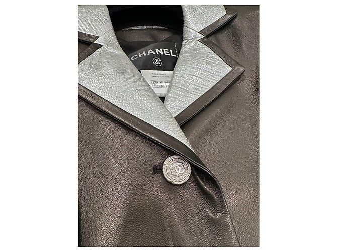 Completo due pezzi Chanel in pelle di agnello nera Sz.40/36 usato - vista 10