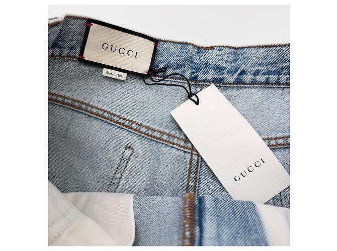 Minifalda de denim bordada Gucci Pre-Fall 2016 - vista 7