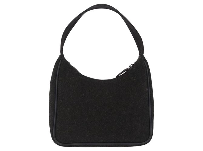 Prada Vintage Wollhandtasche Schwarz - Ansicht 2