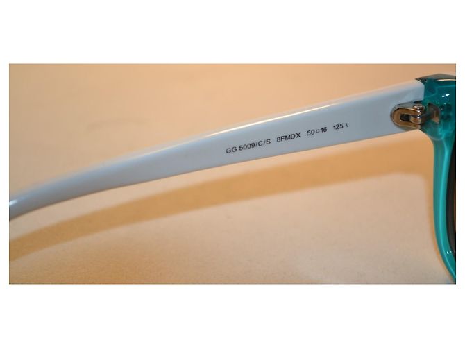 Gucci GG5009 occhiali da sole in plastica turchese - vista 8