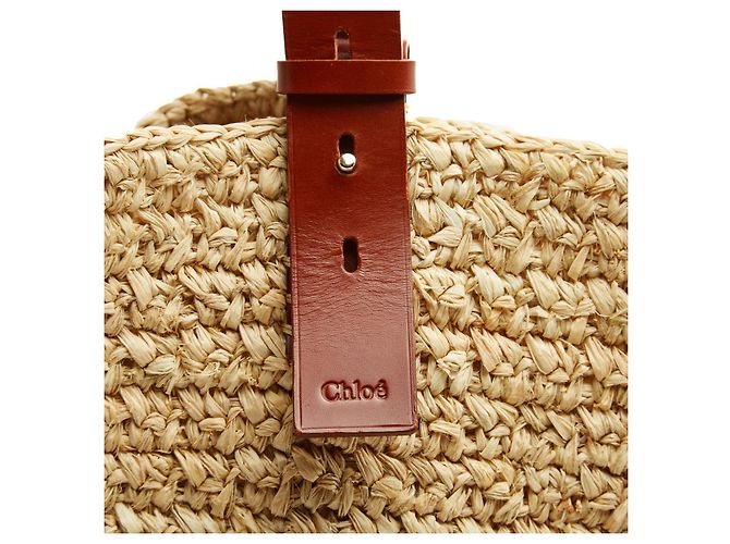 Chloé Manuel Medium Raffia Tasche Leder - Ansicht 2
