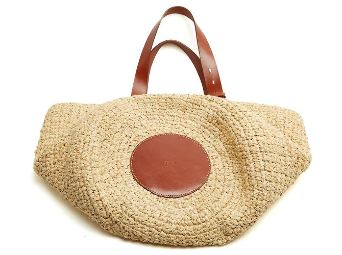Chloé Manuel Medium Raffia Tasche Leder - Ansicht 7