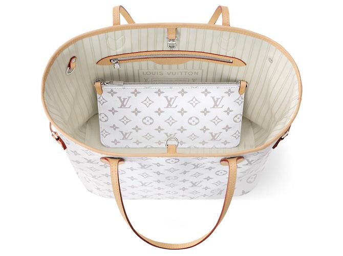 Louis Vuitton Neverfull MM Monogram White Borsa Tote - vista 2
