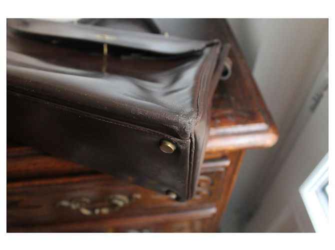 Hermès Kelly 35 borsa in pelle box marrone - vista 14