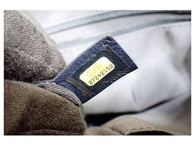 Borsa Chanel Gabrielle in tweed blu e pelle blu - vista 11