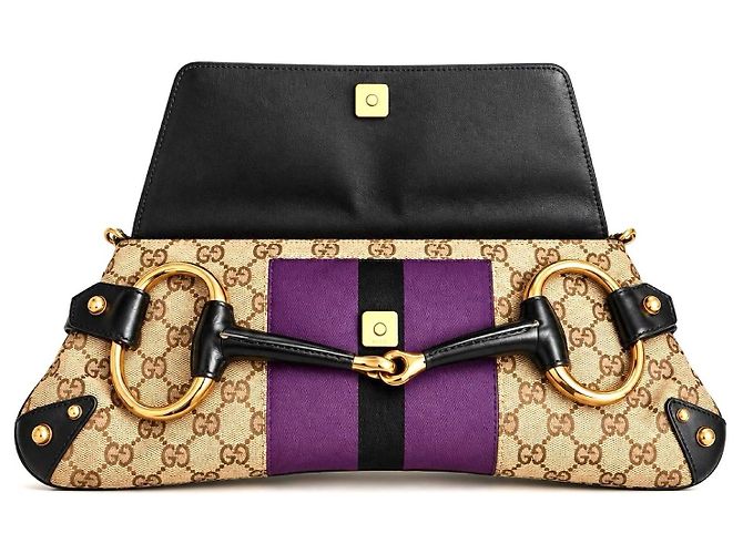 Pochette Gucci Tom Ford GG Monogram Viola e Nero - vista 10