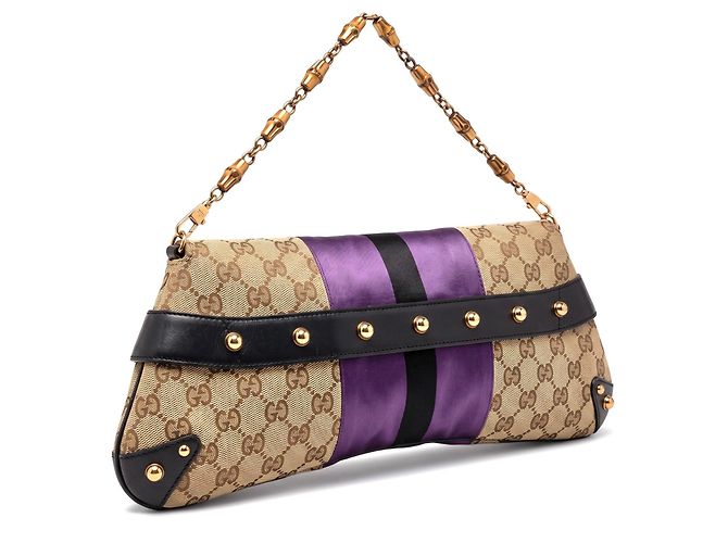 Pochette Gucci Tom Ford GG Monogram Viola e Nero - vista 2