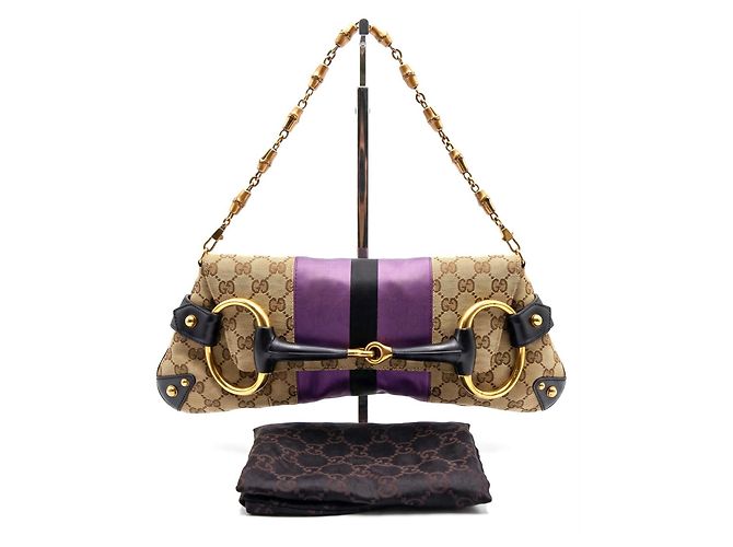 Pochette Gucci Tom Ford GG Monogram Viola e Nero - vista 5