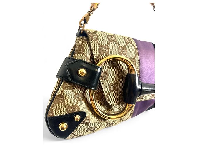 Pochette Gucci Tom Ford GG Monogram Viola e Nero - vista 6